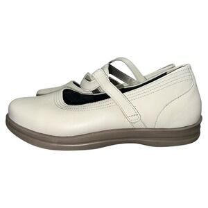 Apex Janice Mary Jane Comfort Shoes Bone White Leather‎ A302W Women's 8 X-Wide